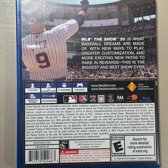 GREAT DEAL! Barely used THE SHOW 20 MLB for PS4 - PlayStation game disc! - Picture 3 of 3
